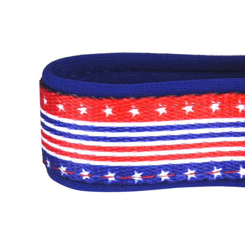 [Australia] - PetTastic Best Adjustable Dog Collar Durable Soft & Heavy Duty with Cute Independent Day Design, Outdoor & Indoor use Comfort Dog Collar for Girls, Boys, Puppy, Adults, Including ID Tag Ring Blue American Flag Stripes Small 
