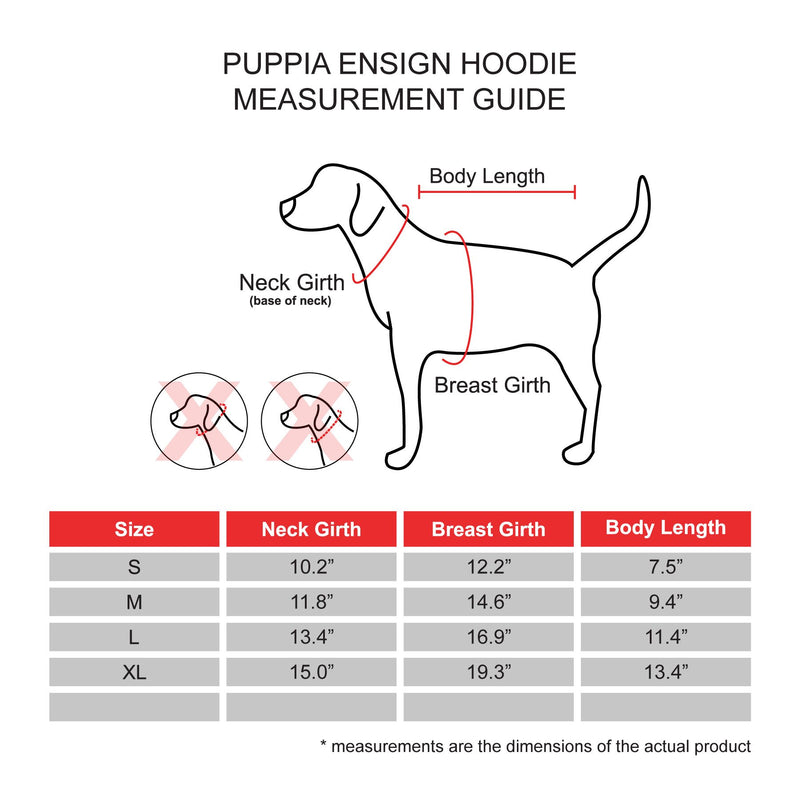 [Australia] - Puppia PASA-TS1604-PC-S Ensign Hooded T-Shirt, Small 