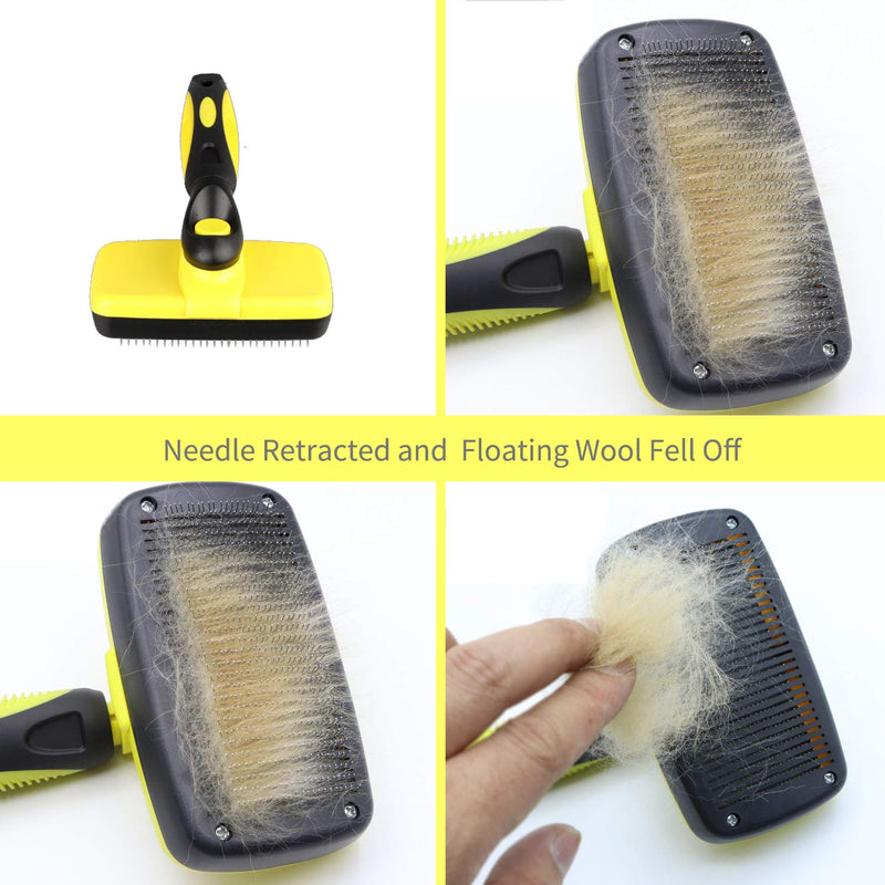 N / A Self Cleaning Pet Brush Slicker Dog Brushes Self Cleaning Slicker Brush for Dogs and Cats Pet Hair Remover Brush Blue - PawsPlanet Australia