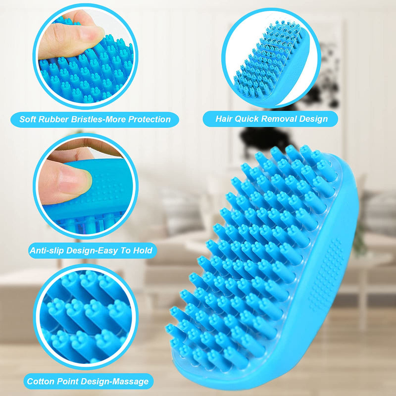 2 Pack Pet Bath Brush Scrubber, Dog Bath Brush Deshedding, Rubber Dog Grooming Brush, Pet Massage Bath Brush for Short Long-haired Dogs Cats NIITAWH Pet Massage Bath Brush Set - PawsPlanet Australia