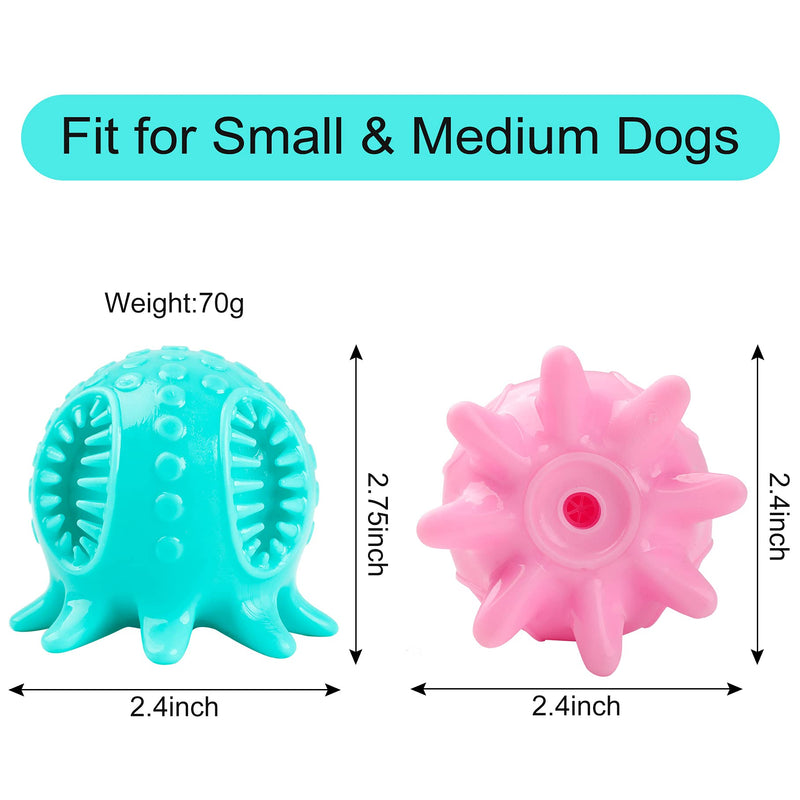 Legendog Dog Balls-2Pcs Balls for Dogs Durable Octopus Shape Jolly Ball for Dogs-Chew Squeaky Toys Tooth Cleaning Balls Active Rolling Ball for Small/Medium Dogs - PawsPlanet Australia