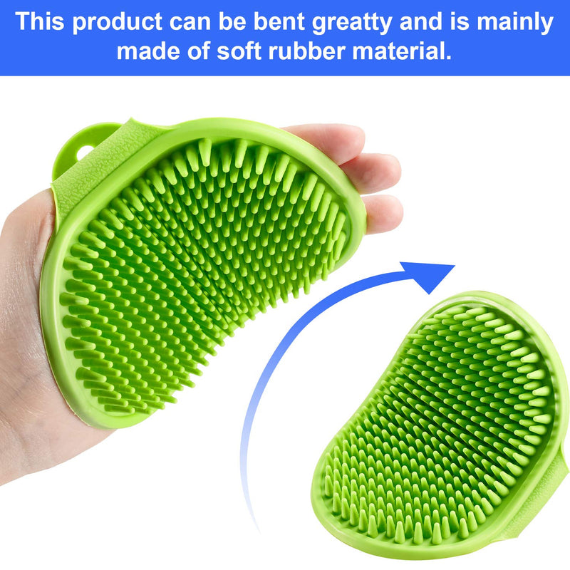 [Australia] - 4 Pieces Pet Bath Brush Dog Washing Brush Rubber Dog Brush Cat Grooming Brush Pet Shampoo Brush for Dogs and Cats with Short or Long Hair 