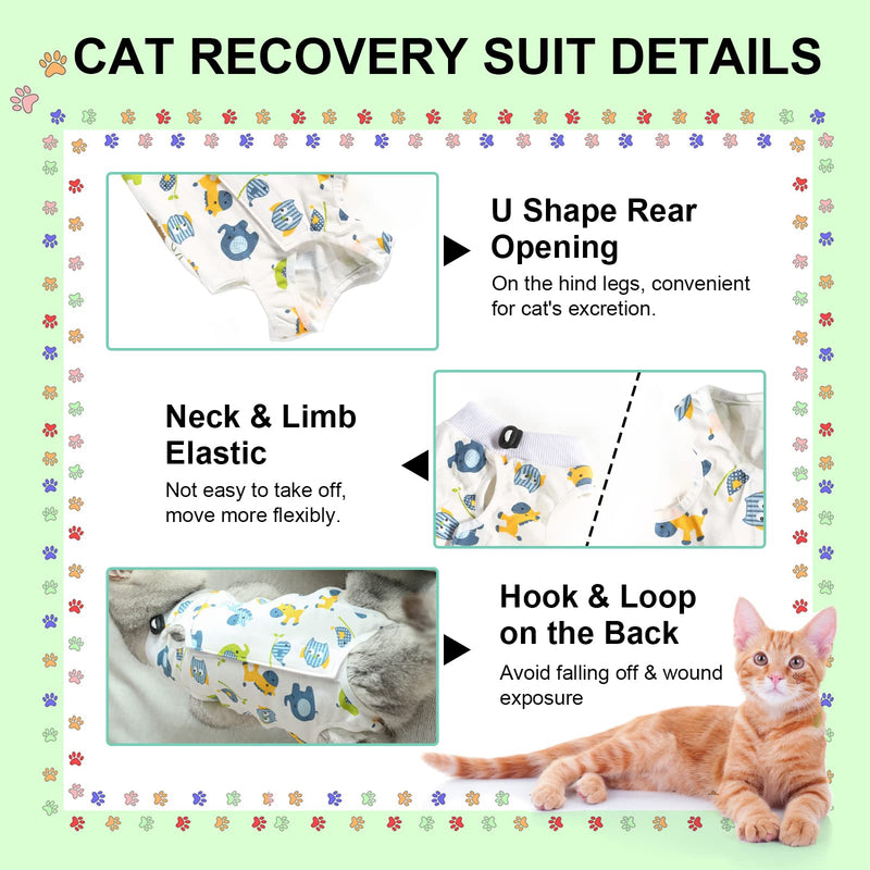 HACRAHO Cat Recovery Suit, 1 PCS Horse Pattern Thin Cotton Cat Recovery Kit Breathable Cat Surgery Protective Shirt After Recovery Surgery for Small Cats and Puppies, L - PawsPlanet Australia