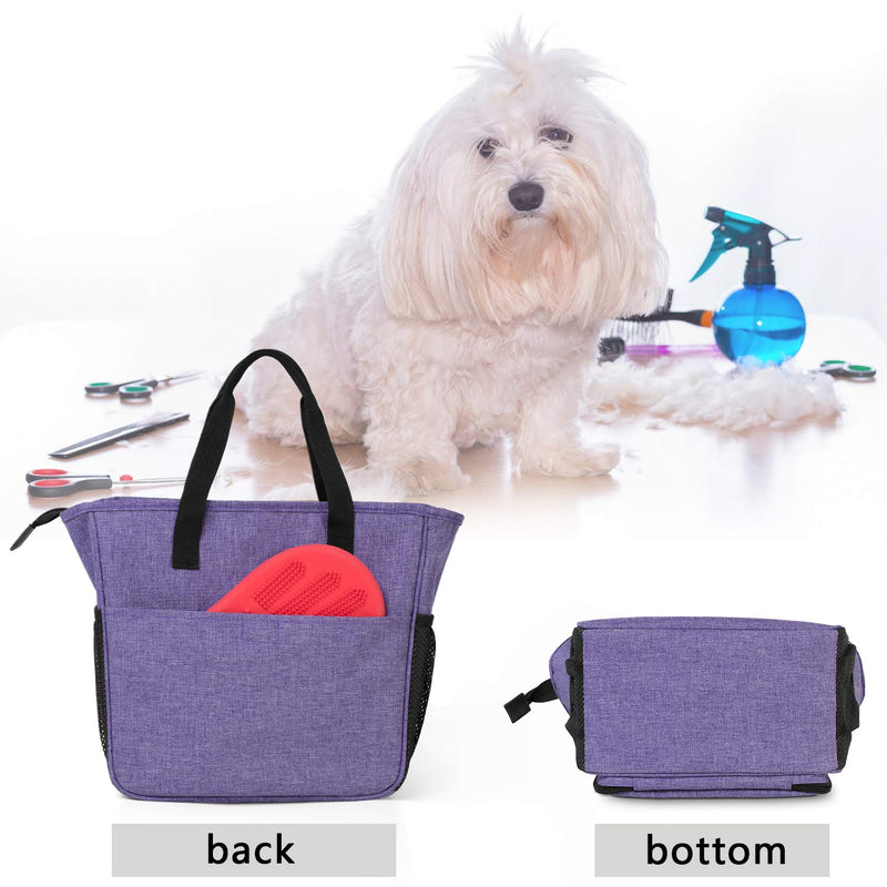 [Australia] - Teamoy Pet Grooming Tote, Dog Grooming Supplies Organizer Bag for Grooming Tool Kit and Dog Wash Shampoo Accessories(Bag ONLY) Purple 