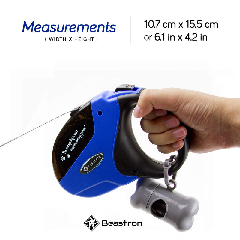 Beastron Heavy Duty Retractable Dog Leash Blue - PawsPlanet Australia