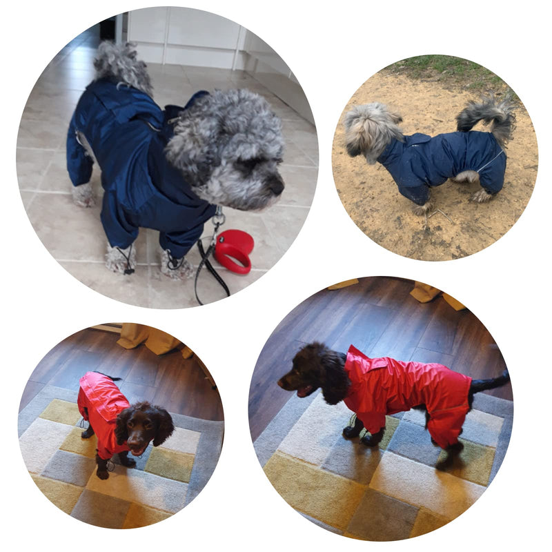 Geyecete Dog Zip Up Dog Raincoat, Rain/Water Resistant, Dog Raincoat Lightweight Pet Waterproof Jacket for Medium and Small Dogs Puppy Four Legs Poncho Black-XS XS - PawsPlanet Australia