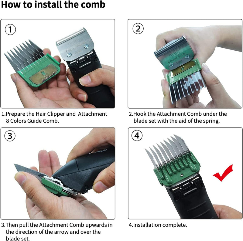 Stainless Steel Dog Accessories 8 Colors Compatible with Heiniger/MOSER Max45.50/Andis/Oster A5/Wahl KM10 Removable Blade (Suitable for 10/15/30 Blades) - PawsPlanet Australia