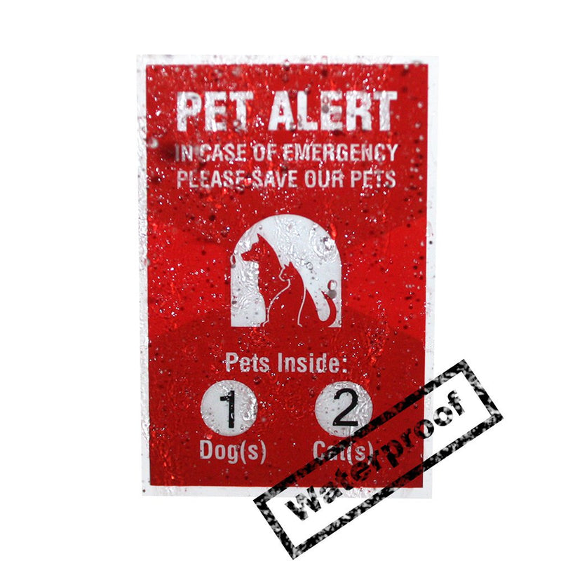 [Australia] - Pet Alert Sticker - 4 Pack - 4x6 inches - Safety Window Sign 