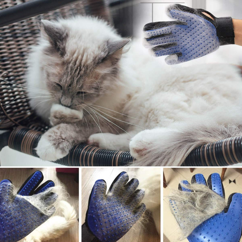 Petper ABJGMGLV01 Pet Grooming Glove, Bathing Brush Glove, Pet Hair Remover Deshedding Gloves for Pet Dog Cat 1 Pair - PawsPlanet Australia