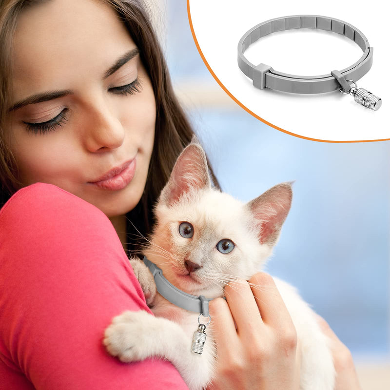 5 Set Cat Collar Adjustable Waterproof Cat Collars Reduce itching Cat Collars with 5 Pet ID Pendants Grey - PawsPlanet Australia