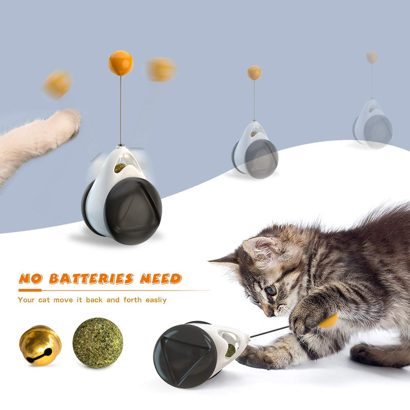 Cat Toys for Indoor Cats, Denvdency Interactive Cat Toy Ball with Catnip, Feather, Small Bell for Cat Kitten Having Fun Exerciser Playing, Bonus 5pcs Silvervine Sticks for Cat Teeth Cleaning - PawsPlanet Australia