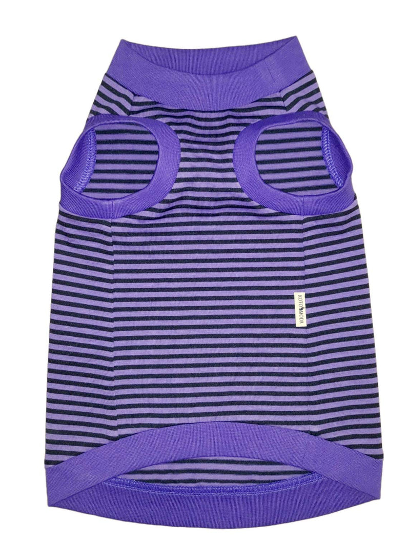 [Australia] - Kotomoda cat wear T-Shirt Purple - Black Stripes XS 