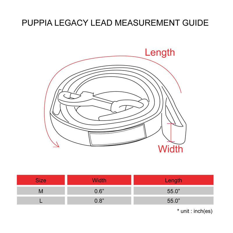 Puppia Legacy Lead Black Medium Puppia Legacy Lead - PawsPlanet Australia