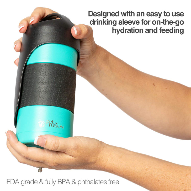 [Australia] - PetFusion Portable Dog Water Bottle (New; Large Dispenser, 22 oz). Insulated 2 Wall Stainless Steel for Optimal Cool Water Temp, Leak Proof, eco Friendly Narrow/A Blue 