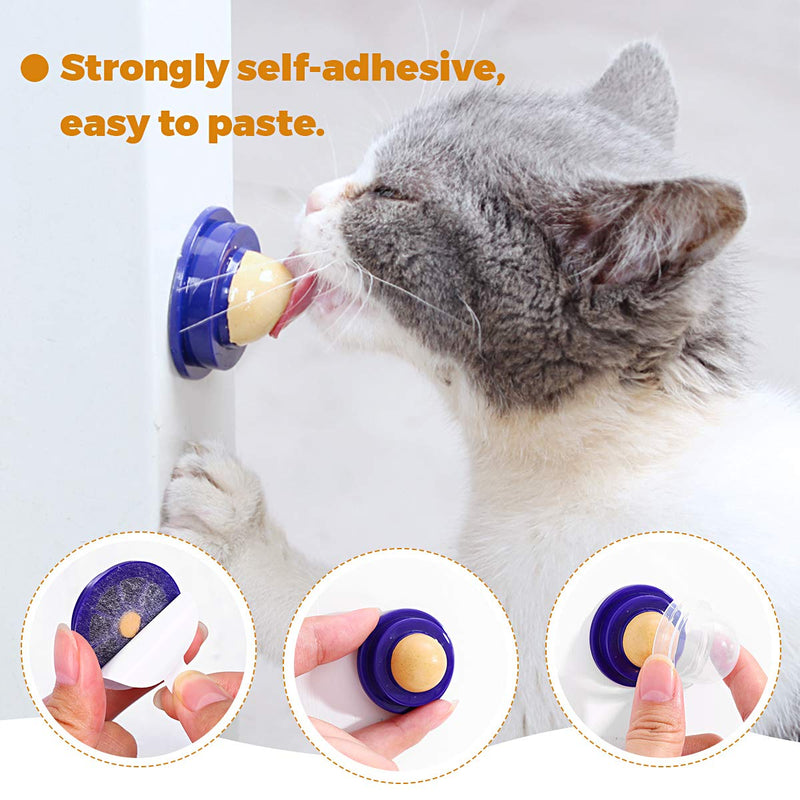 POPETPOP Cat Catnip Candy Balls Kitten Snacks Licking Treats Energy Ball Solid Nutrition Gel (4Pcs) - PawsPlanet Australia