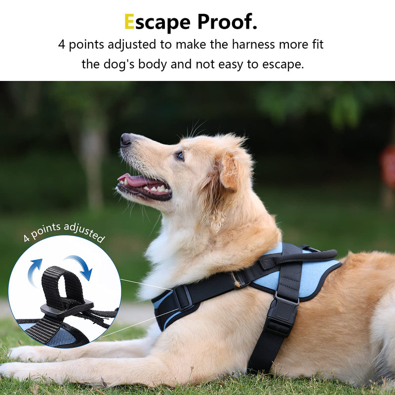 COODEO Dog Harness, No Choke Dog Harness with Handle for Training, Escape Proof Dog Harness for Outdoor Walking, No Pull Dog Harness Breathable, Adjustable Soft Padded Dog Vest X-Small - PawsPlanet Australia