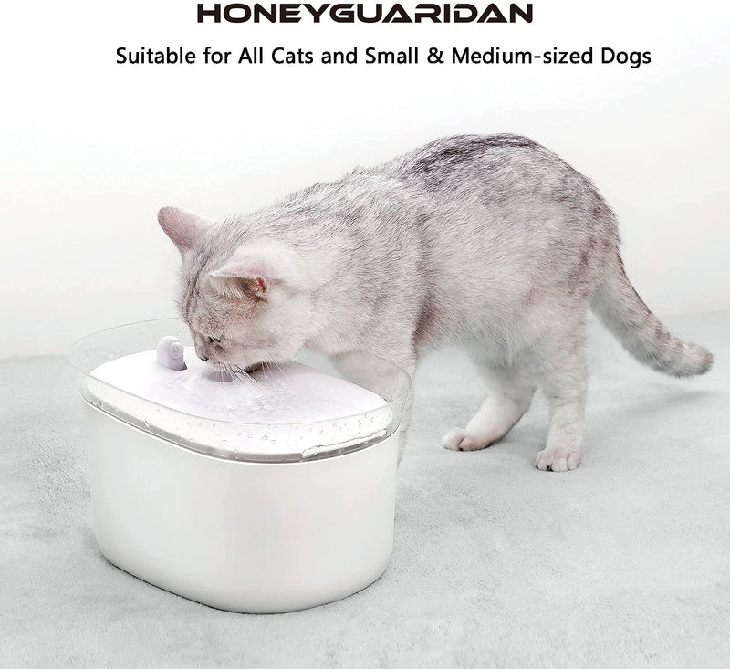 HoneyGuaridan W25 Smart Automatic Pet Water Fountain Dispenser with infrared induction, designed for Dogs and Cats - Pack of 2 Carbon Filters - PawsPlanet Australia
