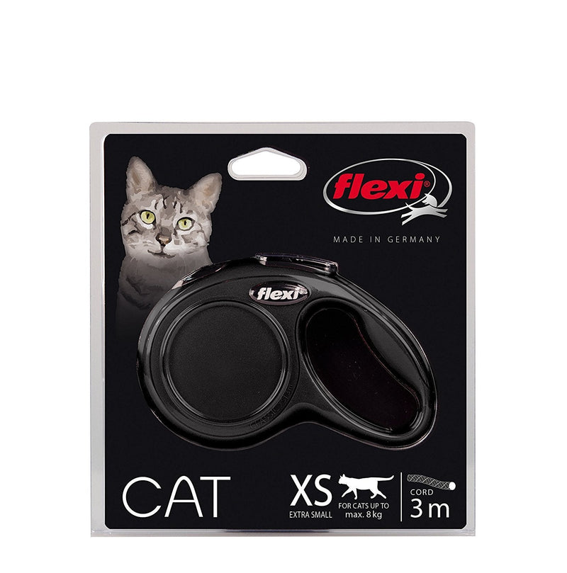 Flexi - new classic cat Correa XS cord 3m Black - PawsPlanet Australia
