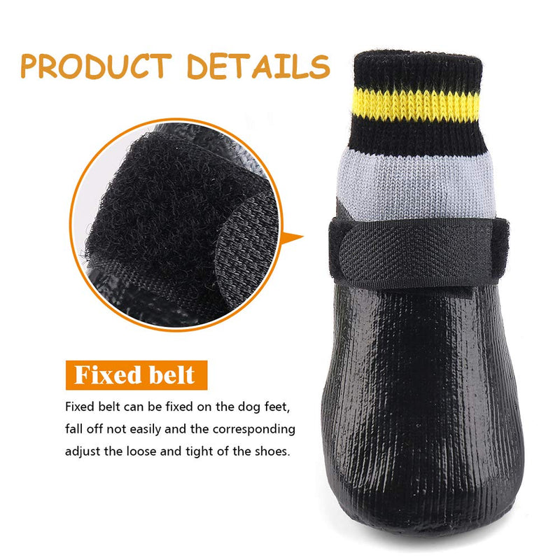 BESUNTEK Dog Socks with Straps Traction Control Outdoor Waterproof Pet Socks Boot Shoes for Small Medium Large Dogs 4pcs 0#-Paw W*L=1.14" * 1.18" - PawsPlanet Australia