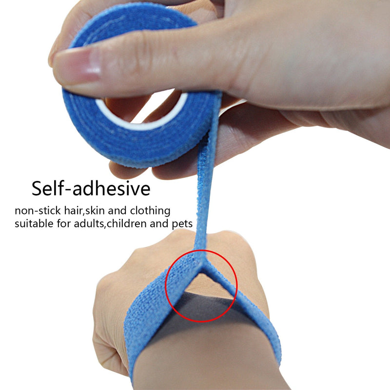 COMOmed Cohesive Bandage Adhesive Bandage Roll Flexible Bandage Non-Woven Cohesive Athletic Tape Alleray Tested Black 7.5cm 6 Rolls - PawsPlanet Australia