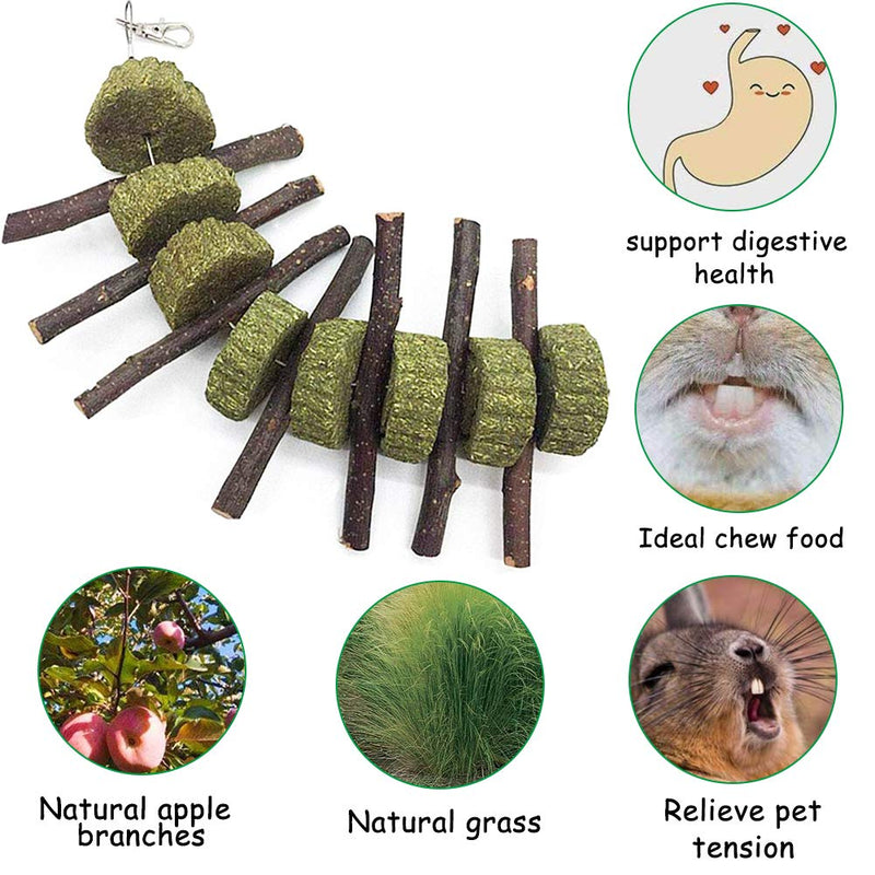 2PCS Small Animal Hamster Chew Toys, Rabbit Chew Toys,Natural Apple Wood Sticks Pet Chew Toy for Rabbits, Chinchillas, Guinea Pigs Improve Dental - PawsPlanet Australia