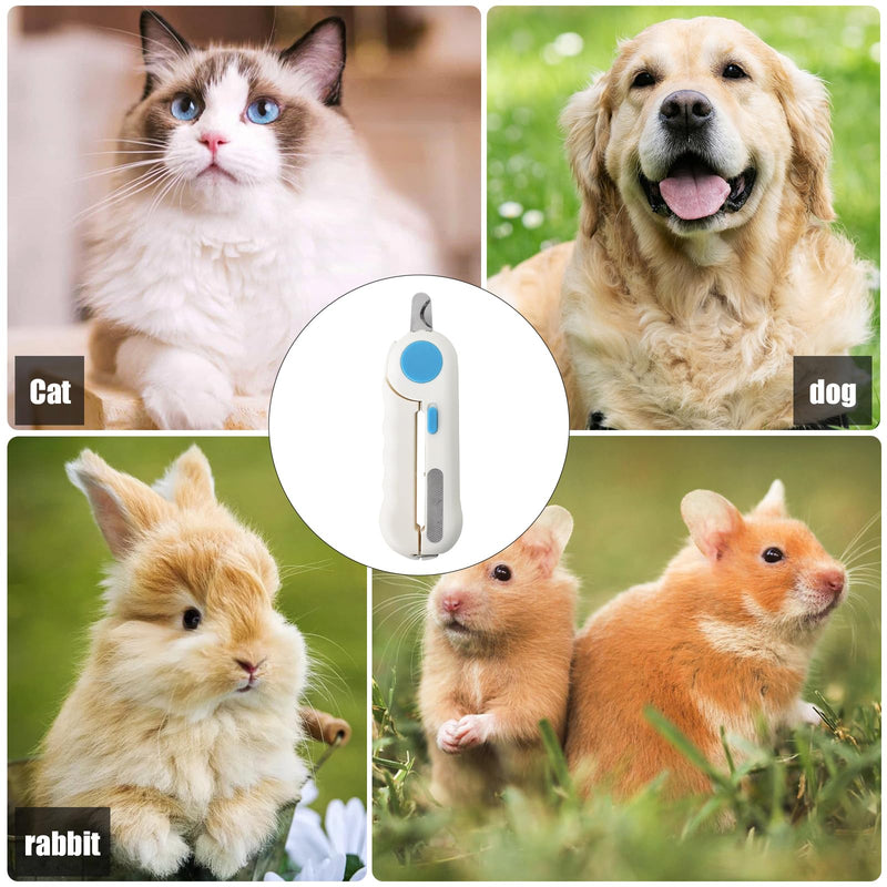 Cat claw scissors, nail clippers with LED light for dogs and cats, with nail file and splash-proof protection device, professional trimmer tool for medium-sized small animals, pets, claw care - PawsPlanet Australia