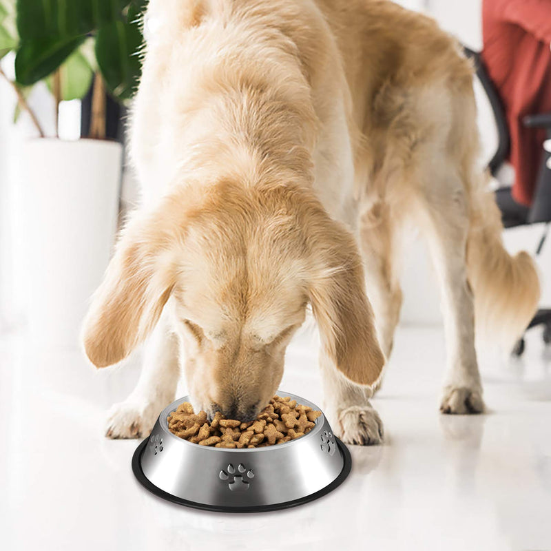 Legendog large Dog Bowl, 2 Stainless Steel Dog Bowl/Dog Feeding Bowls/Paw Dog Bowl for Medium Big Dogs Feed Water and Food (22cm) 22cm - PawsPlanet Australia