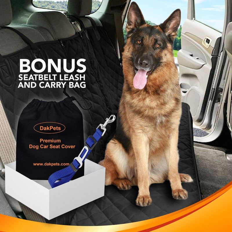 DakPets Dog Car Seat Covers - Pet Car Seat Cover Protector – Waterproof, Scratch Proof, Heavy Duty and Nonslip Pet Bench Seat Cover - Middle Seat Belt Capable for Cars, Trucks and SUVs Large - PawsPlanet Australia