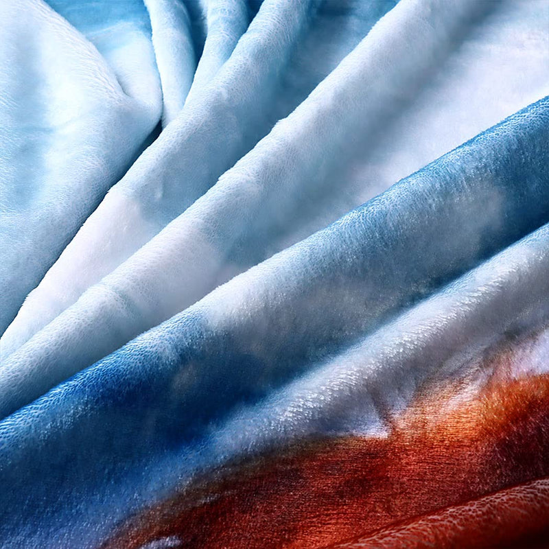 Violetpos Thick Blanket Soft Warmth Cozy Flannel Fleece Sofa Blanket Cover Blanket Beautiful Falls the Sky Horses Ma Sunrise 150 x 200 cm - PawsPlanet Australia