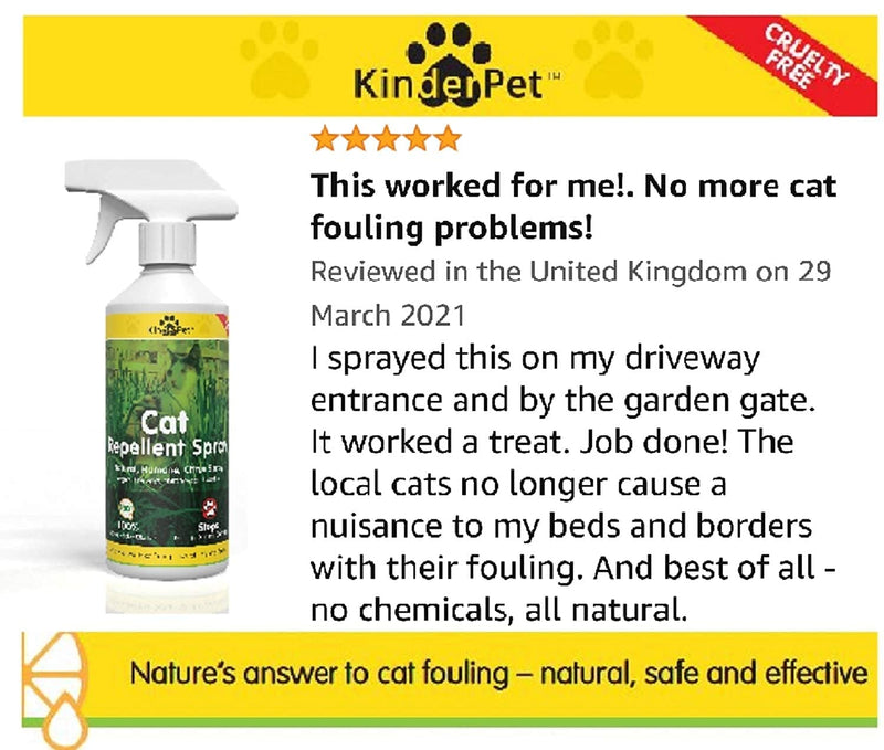 KinderPet Cat Repellent Anti Fouling Spray 500ML Natural Humane Citrus Spray Cat Deterrent Stops Fouling Digging Scratching - PawsPlanet Australia