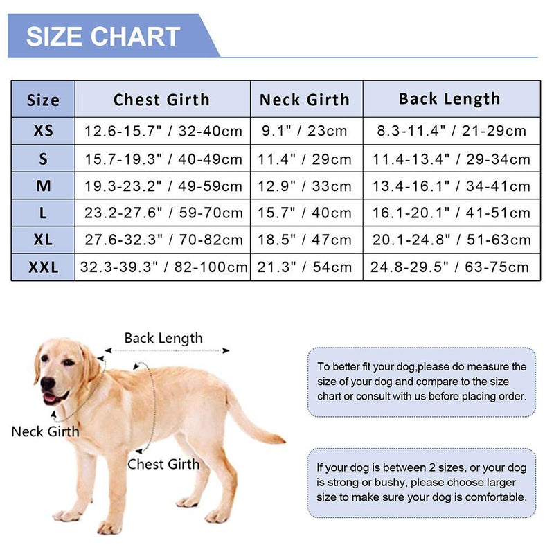 Kuoser Dog Recovery Suit for Small/Medium/Large Size, Cat Abdominal Wound/Skin Disease Protector, Puppy After Surgery Wear, E-collar Alternative for Pet Indoor/Outdoor XS-Back Length:8.3-11.4" - PawsPlanet Australia