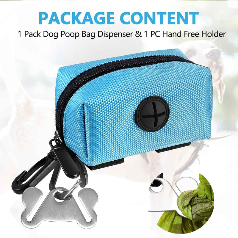 Dog Poop Bag Holder for Leash Attachment - Waste Bag Dispenser for Leash - Fits Any Dog Leash - Portable Set with 1 Hand Free Holder Metal Carrier - Durable,Blue 1PC Blue - PawsPlanet Australia