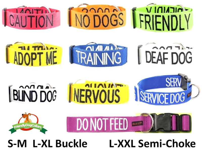 Dexil Caution Red Dog Bandana Quality Personalised Embroidered Message Neck Scarf Fashion Accessory Prevents Accidents by Warning Others of Your Dog in Advance - PawsPlanet Australia