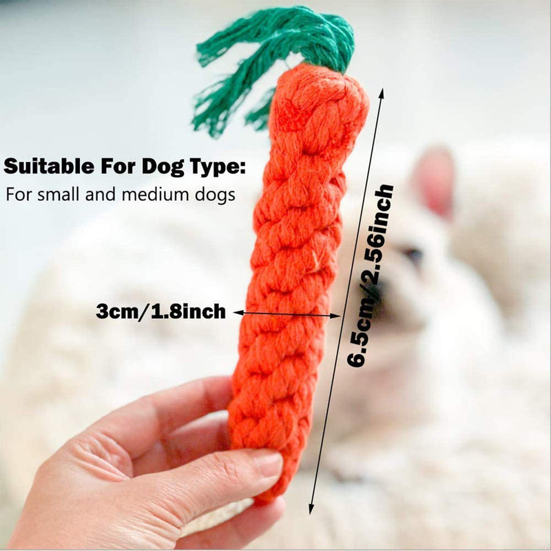 MEKEET Dog Puppy Boredom Rope Toy, 2 Pack Cotton Natural Teeth Cleaning Chew Rope Dogs Ball Knot Training toy Small Dogs Toy Carro - PawsPlanet Australia