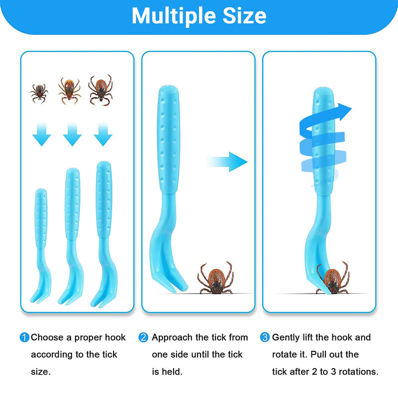 FINEVERNEK 6pcs Tick Remover Tool Set, Tick Remover Kit, Tick Removal Tweezers with Storage Box for Pet Dogs (3 Tick Hooks, 1 Tick Tweezers with Spring, 1 Stainless Steel Tweezers, 1 magnifying glass) - PawsPlanet Australia