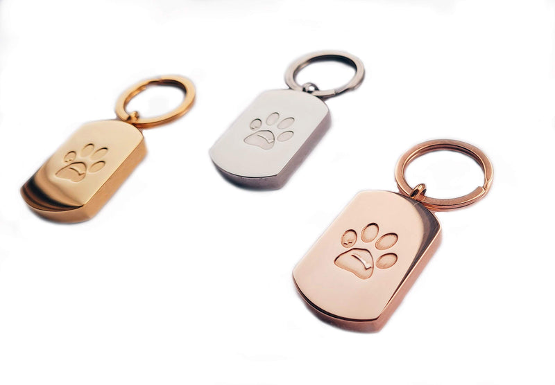 MacAi Cremation Urn Pendant Keychain or Necklace for Ashes Jewelry Paw Print Stainless Steel Keepsake for Cat Dog's Ashes with Filling Kit Gold, Rose or Silver. pink - PawsPlanet Australia