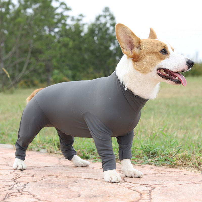 KADUNDI Dog Recovery Suit After Surgery,Pet Surgical Wear For Abdominal Wounds or Skin Diseases Prevent Licking Cone E-Collar Alternative,Bite Post-operative Clothing（XS） XS Grey - PawsPlanet Australia