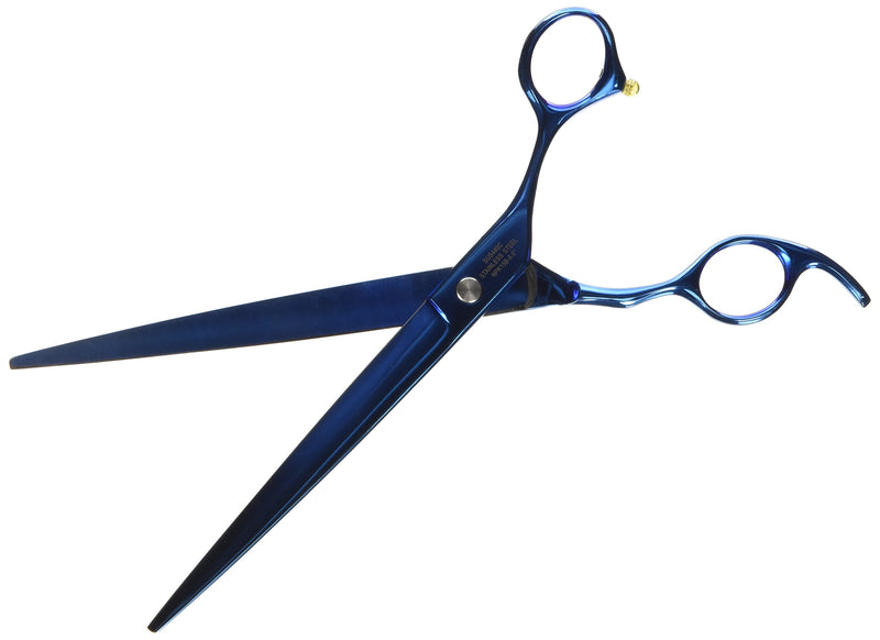 [Australia] - ShearsDirect Professional Blue Titanium Cutting Shears Off Set Handle Design with Anatomic Thumb and Gem Stone Tension, 8.0-Inch 