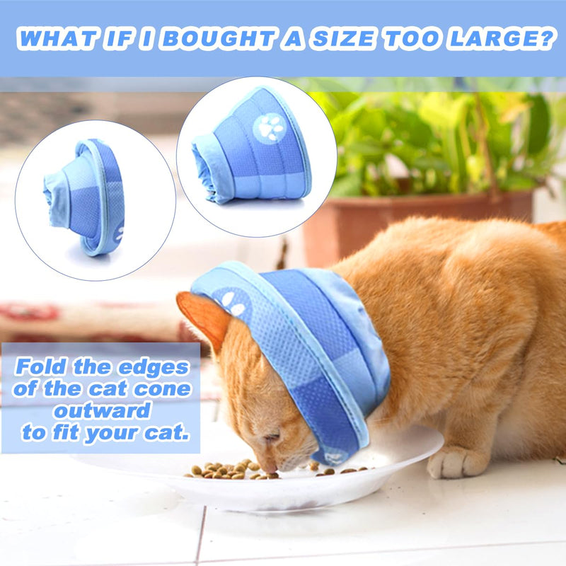 Cat Neck Brace, Adjustable Neck Brace, Soft Cat Cone Collar with Anti-Leak Function, After Surgery and Injuries for Puppies, Small Dogs and Cats (Blue-M) M - PawsPlanet Australia