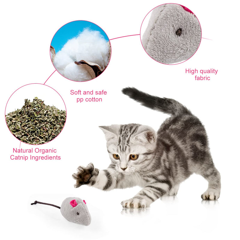 Pack of 18 cat toy mouse, catnip toy, plush cat toy, interactive cat toy, cat toy plush mouse kitten toy for cats and kittens toy mice - PawsPlanet Australia