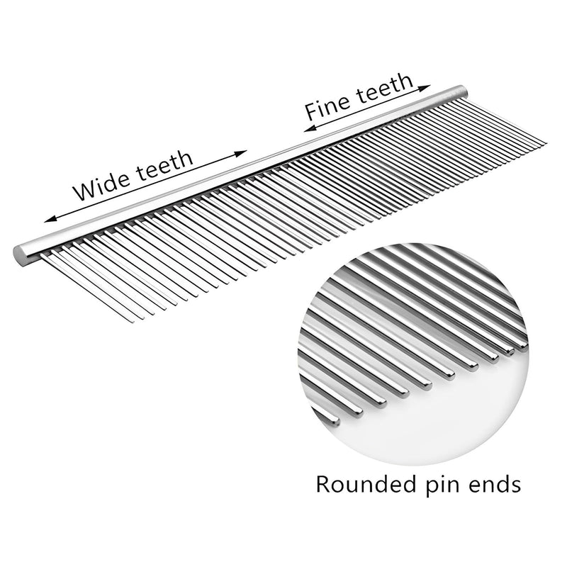 Dog Combs Pet Steel Comb Pet Comb Stainless Steel Pet Grooming Comb for Removing Tangles and Knots, Poodle Grooming Deshedding Tool - PawsPlanet Australia