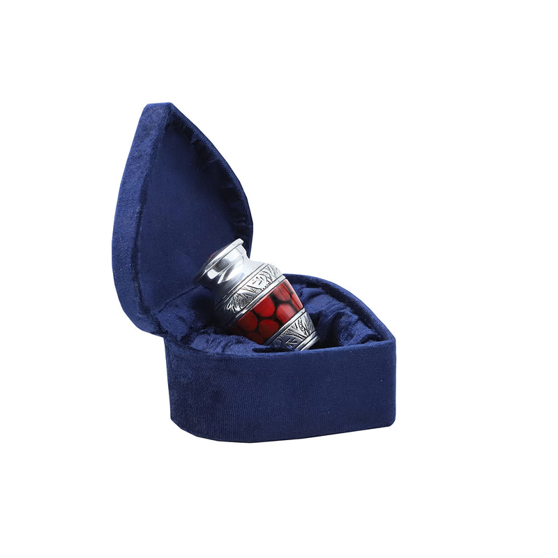 hlc Lovely Small Keepsake Urn Qnty 1 - Keepsake Urn for Human Ashes with 1 Velvet Box Bag-Mini Keepsake Urn -Beautiful Peaceful Red Brass Hand Engraved Mini Memorial Affordable Keepsake Urn (3 cu.in) - PawsPlanet Australia