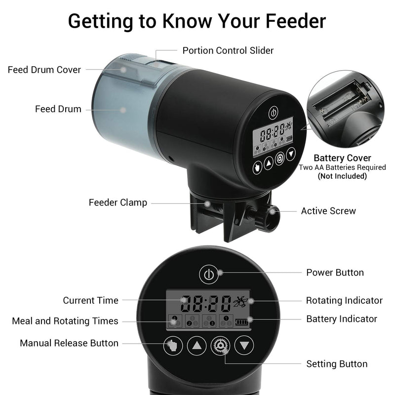 [Australia] - NICREW Automatic Fish Feeder, Programmable Electric Fish Food Dispenser for Aquarium Tank, Timer Feeder for Vacation and Weekend 