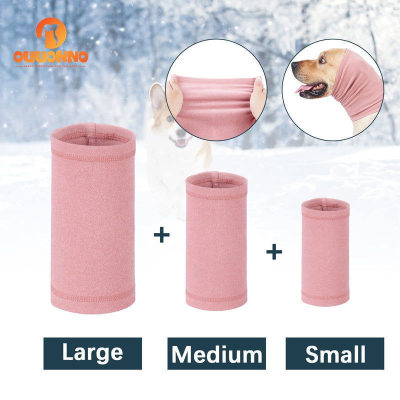 oUUoNNo Dog Snood for Dog Neck and Ear Warme,Calming Pet Snood Ear Covers for Anxiety Relief and Grooming, Ear Muffs for Dogs and Cats (Small, Pink) Small - PawsPlanet Australia