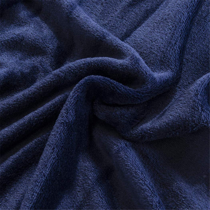 NAECOUS Flannel Fleece Blanket Lightweight Blanket for Sofa,Coverlet/Bed Cover Warm All Season Couch, Bed, Camping, Travel - Super Soft Cozy Microfiber Blanket (60"x80") Navy Blue 60"x80" - PawsPlanet Australia