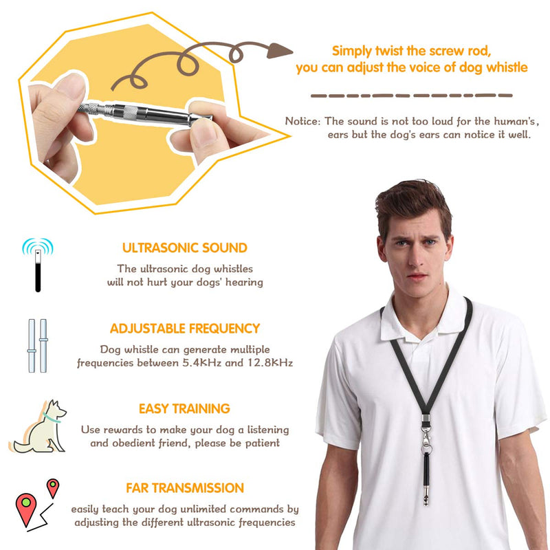 [Australia] - IGC Dog Whistle - Adjustable Pitch Ultrasonic Training Tool, Dog Training Whistles That Makes Dogs Come to You Or Stop Barking, Silent Pet Whistle Training for Recall 