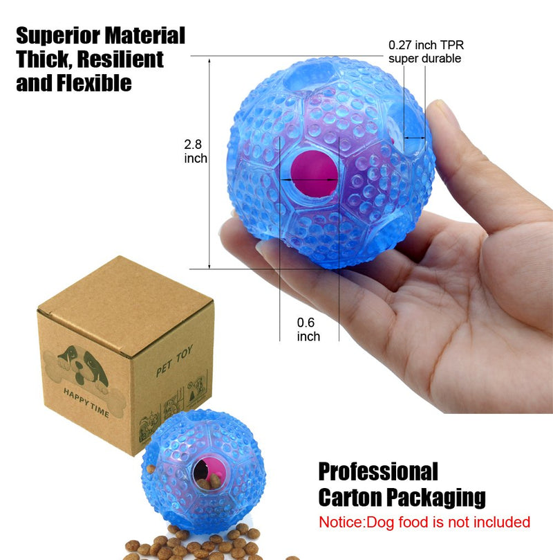 [Australia] - CHLEBEM Interactive Dog Toys, Dog Chew Toys Ball for Small Medium Dogs, IQ Treat Boredom Food Dispensing, Puzzle Puppy Pals Tough Durable Rubber Pet Ball, Best Cleans Teeth Dog Balls (Blue) Blue 