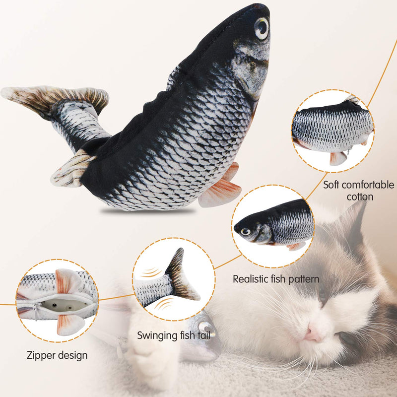 Floppy Fish Cat Toy, Moving Fish Toy for Cats, Interactive Flopping Cat Kicker Fish Toy, Dancing Wiggle Fish Catnip Toys, Electric Realistic Funny Flipping Catfish Toy for Cat Exercise - PawsPlanet Australia