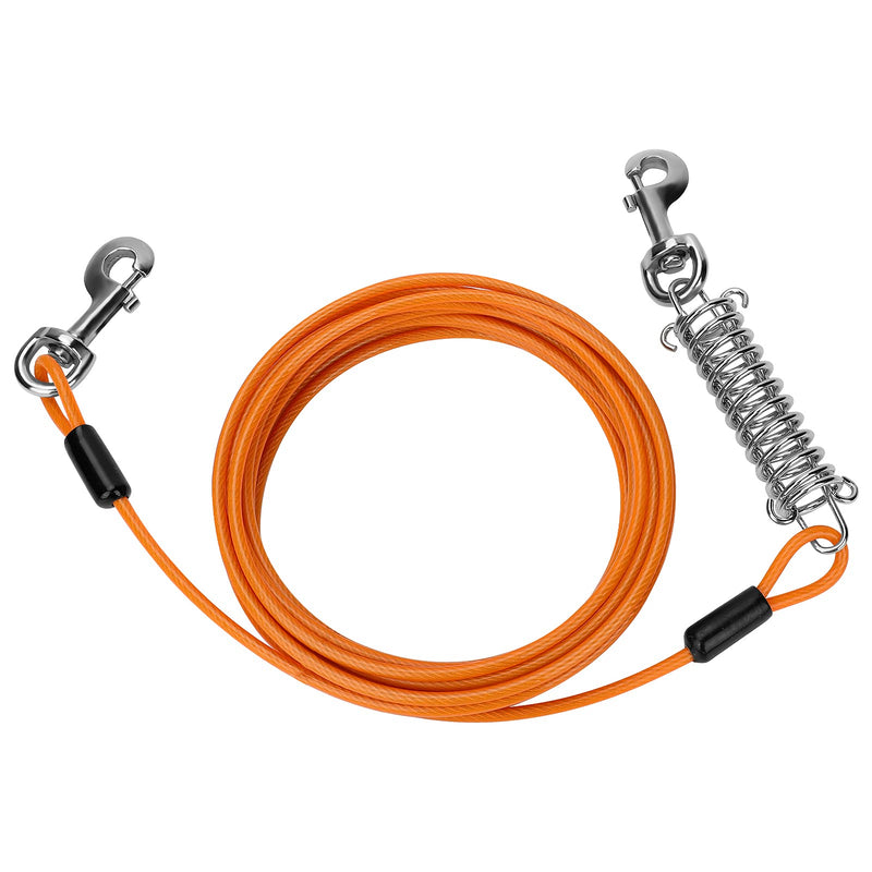 Yard Lead Leads for Dogs Upkey 6m Dog Runner with Dog Runner with Shock-Absorbing Spring Dog Tie Out Cable Cable Lead for Tying Tension Lead with Running Lead Run Rope for Dogs for Yard Camping (Orange) - PawsPlanet Australia