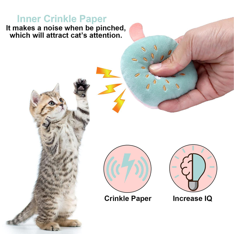 FUNUPUP 6 Pcs Catnip Toys Interactive Fruit Cat Toys Cat Crinkle Toys Cat Chew Toy Plush Catmint Pillows Kitten Toys for Indoor Cats - PawsPlanet Australia